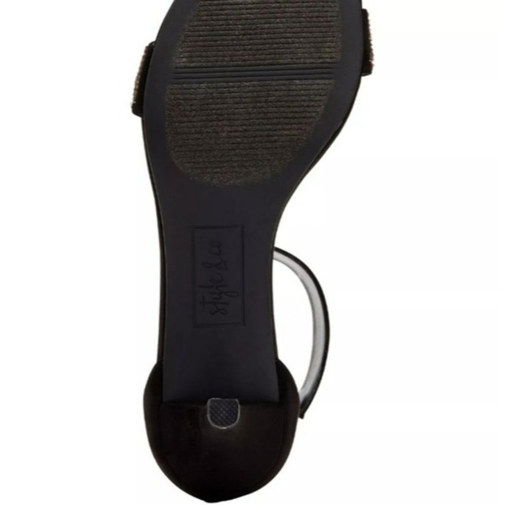 Style & Co Phillys Two-piece Evening Sandals Black -7 - Picture 5 of 9